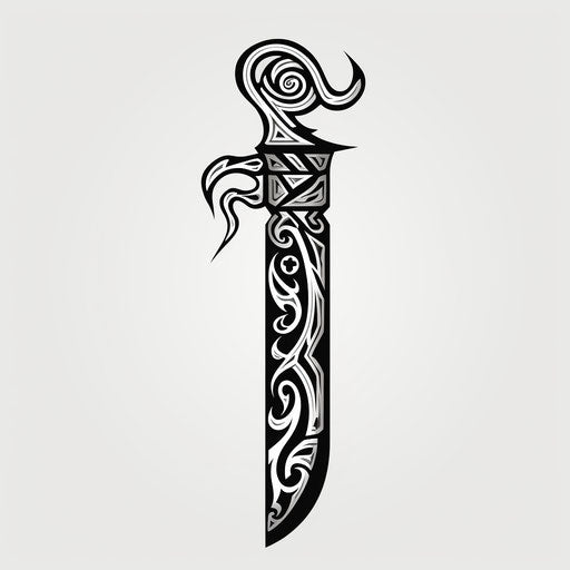 Symbolic blade pattern, swordpunk, simplistic vector art