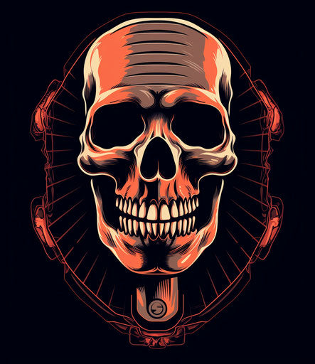 Rock and roll logo with a skull and microphone, in the style of Louis, captivating 13:15