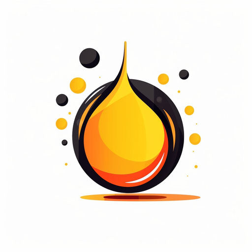 Minimalist-style oil clipart on white background