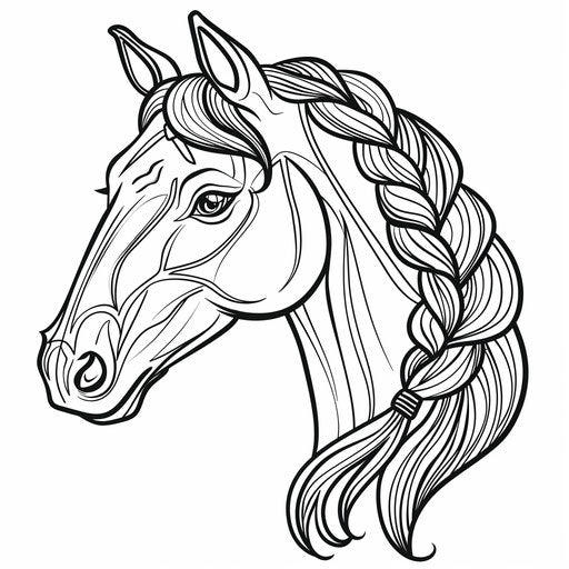 Horse with Braided Mane