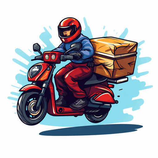 Delivery clipart in the style of Chiaroscuro Art, on a white background