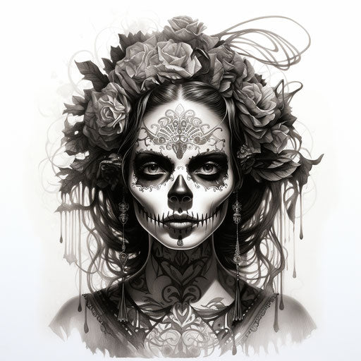 Mexican folklore inspired: girl with skull makeup