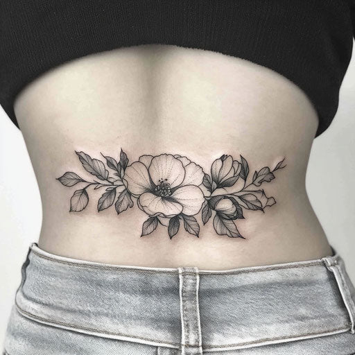Lower back tattoos for women on Pure White Background