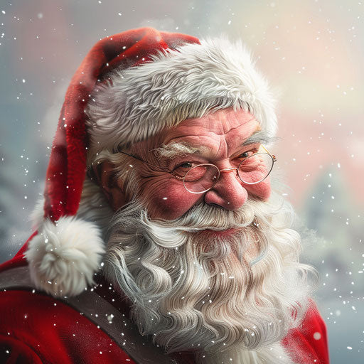 Santa clipart with random background in photo realistic style