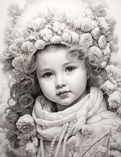 Adult Coloring Book with Realistic Graphite Drawings