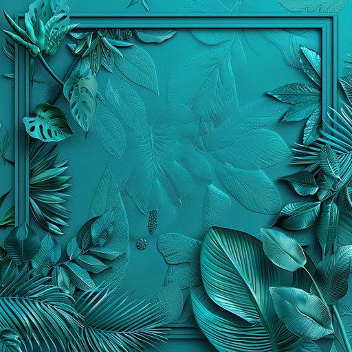 Realistic border clipart with flat teal background