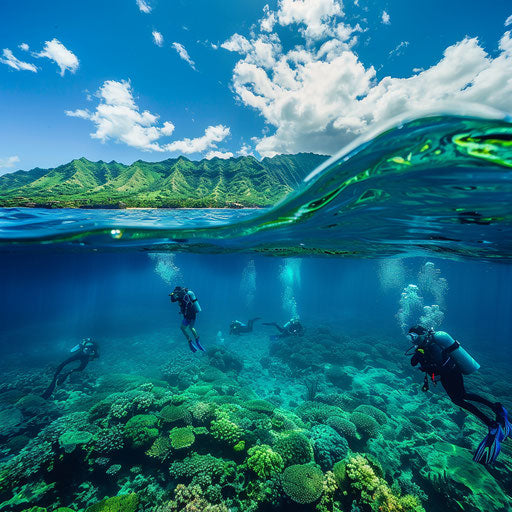 Coral reef exploration at Lanikai Beach, Hawaii