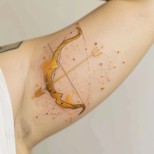 Artistic Sagittarius constellation tattoo