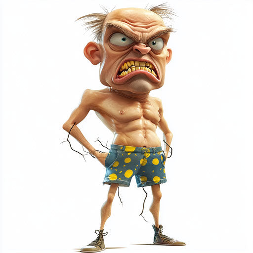 Humorous caricature of an electricity caricature with human characteristics