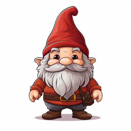 Minimalist gnome clipart on white background
