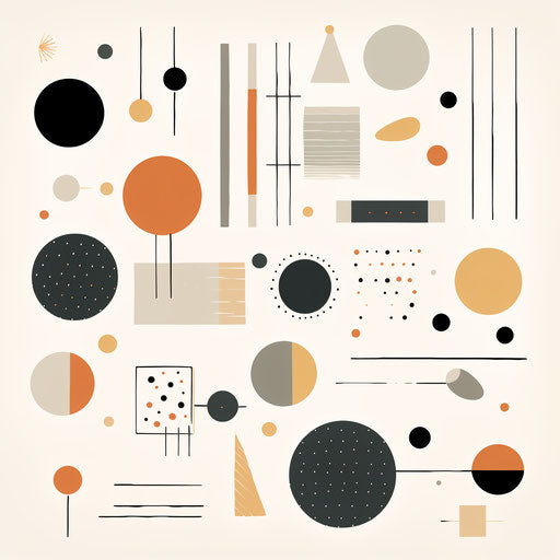 Shapes clipart in Minimalist style, on white background