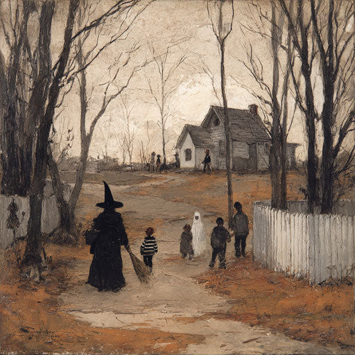 Halloween Stroll Along an Autumn Path
