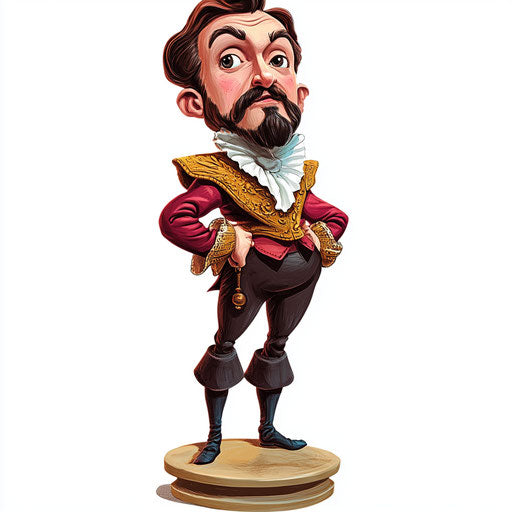 Humorous caricature of a Francis Drake clipart with human characteristics