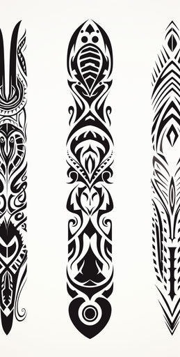 Polynesian tribal neck tattoo design, intricate patterns