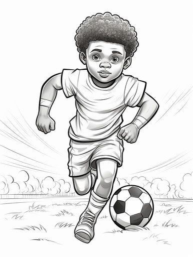 Football player coloring page in the style of Lilia Alvarado, pictorial