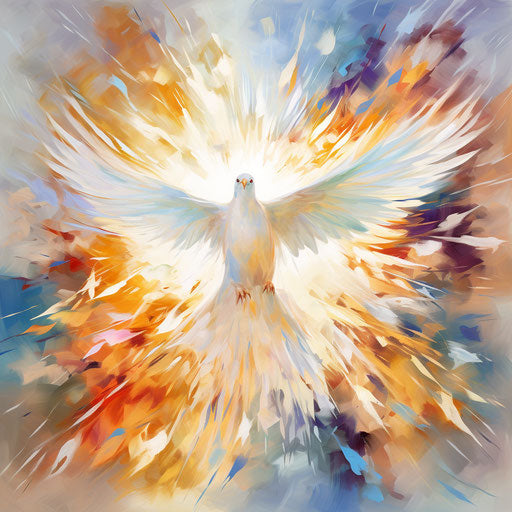 Holy spirit clipart in the style of Impressionistic Art, on white background