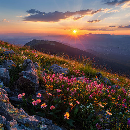 Vitosha during a vibrant sunset, Sean Bagshaw style