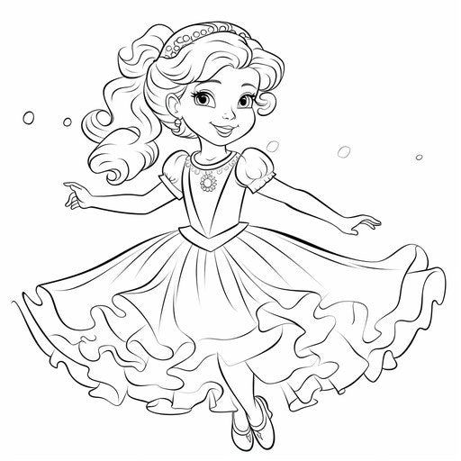 Young girl in a dress doing ballet