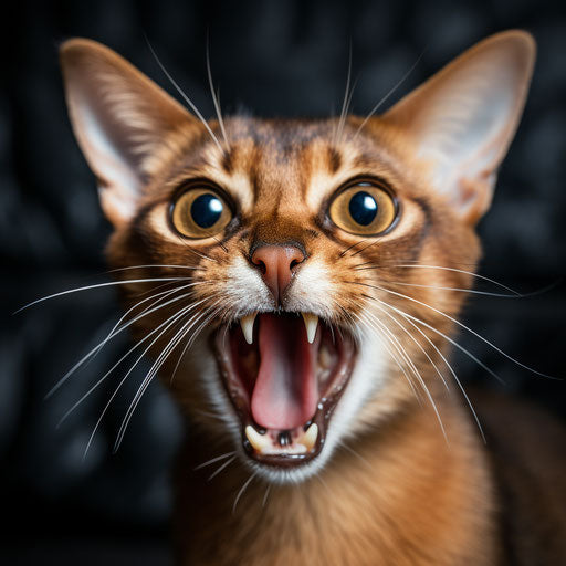 Abyssinian cat meowing