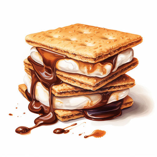 Smore clipart in the style of Oil painting