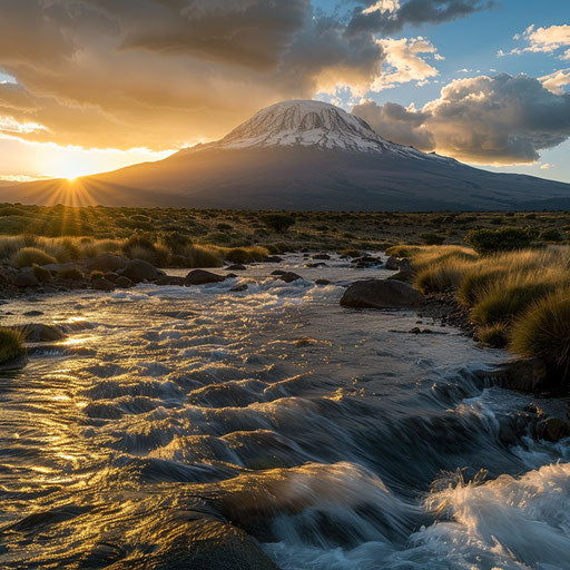 Kilimanjaro with a river in the foreground