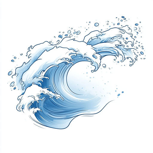 Tattoo sketch for small forearm: stylish blue wave