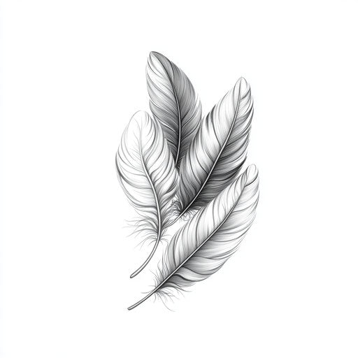 Delicate feather toe tattoo sketch in black and white