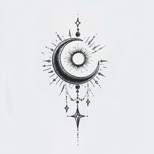 Simple sun and moon tattoo designs for men