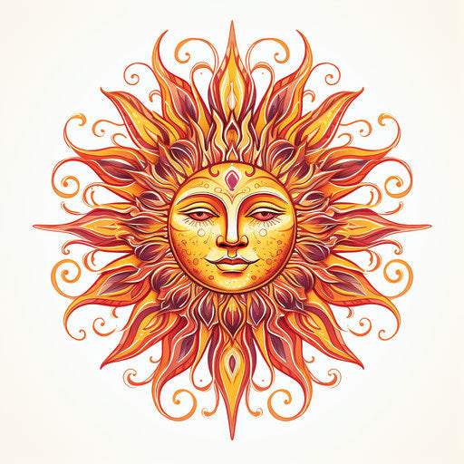 Sun face coloring sheet or sun face, occult-inspired style, light maroon, vintage imagery, tattoo, folklore, sublime