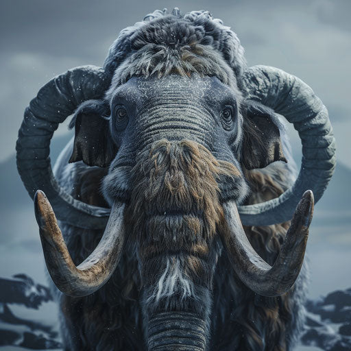 Woolly mammoth exploring its environment, curious and detailed