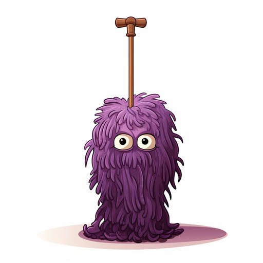 Mop clipart in the style of Chiaroscuro Art, on white background