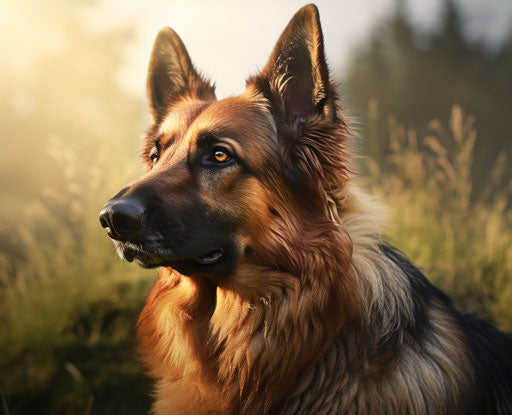 German Shepherds for adoption New Zealand/Belgium, photo-realistic style