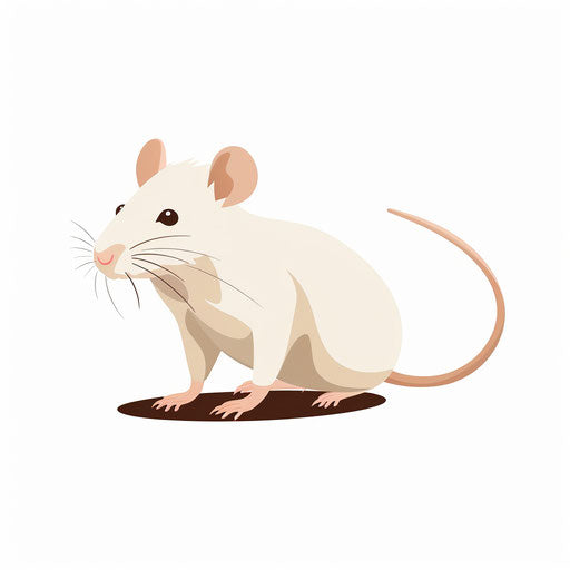 Minimalist rat illustration, on a white background