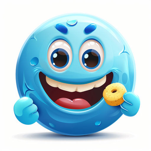 Blue ball eating cookies