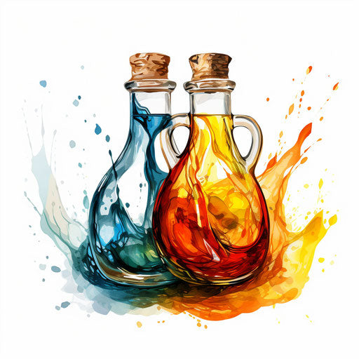 2 cliparts in the style of Oil painting, on a white background