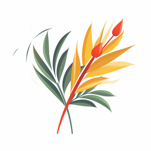 Minimalist Palm Sunday clipart on a white background