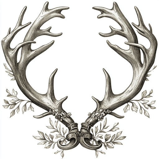 Deer antlers for custom monogram with initials