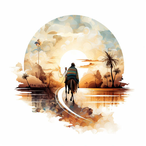Journey clipart in the style of Chiaroscuro Art, on a white background