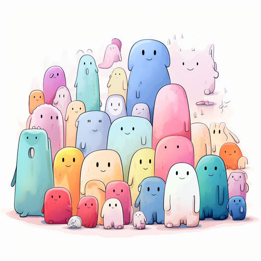 Illustration in the style of Pastel Colors Art on white