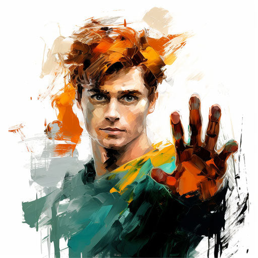 Hello clipart in the style of oil painting on white background