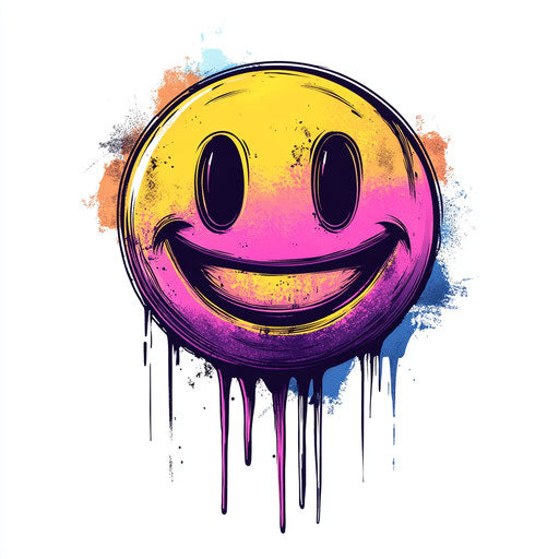 Flat tattoo sketch of beautiful smiley face