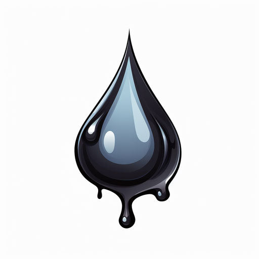 Raindrop illustration in the style of Chiaroscuro Art, on white background