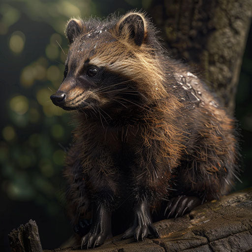 Tanuki with detailed textures and natural light