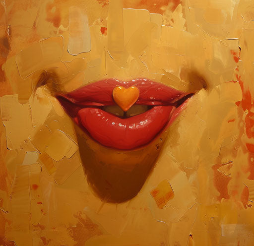 The emoticator with a heart between its lips