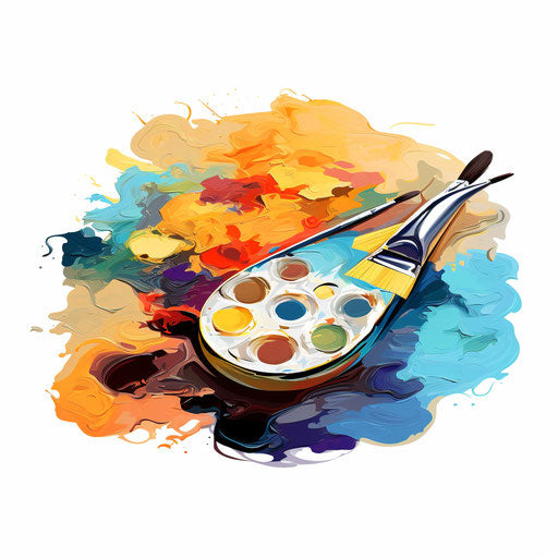 Paint palette in the style of Impressionistic Art