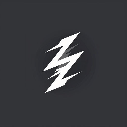 Dynamic fitness logo with a lightning bolt and a dark grey background
