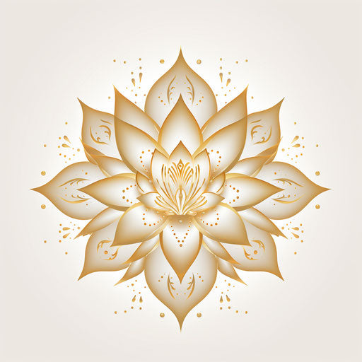 Abstract golden lotus tribal tattoo design in rupi kaur style