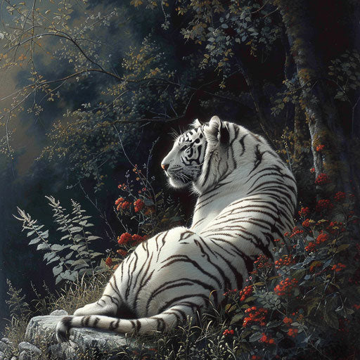 White tiger in a clearing