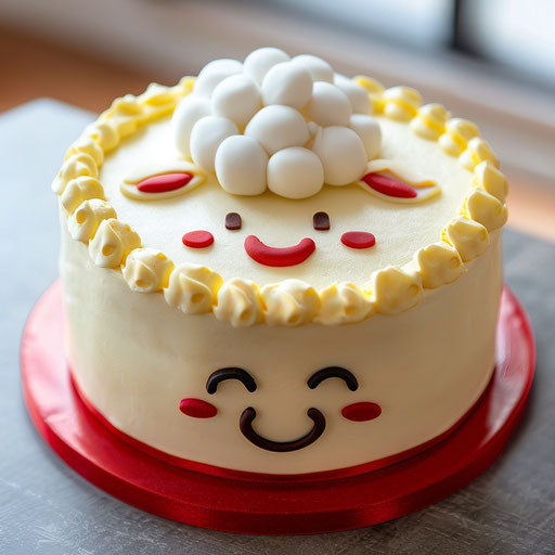 Emoji cake with a happy sheep