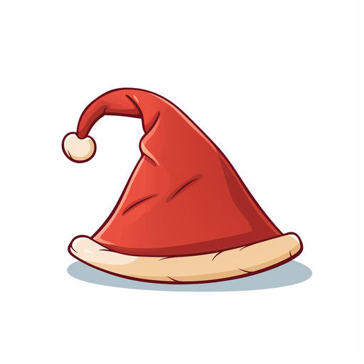 Elf hat in Minimalist style on white background